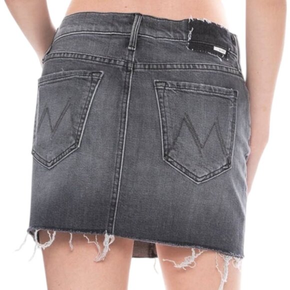 Mother Vagabound Mini Fray Jean Denim Mini Skirt Size 26 In Pedal To The Metal - Picture 3 of 16